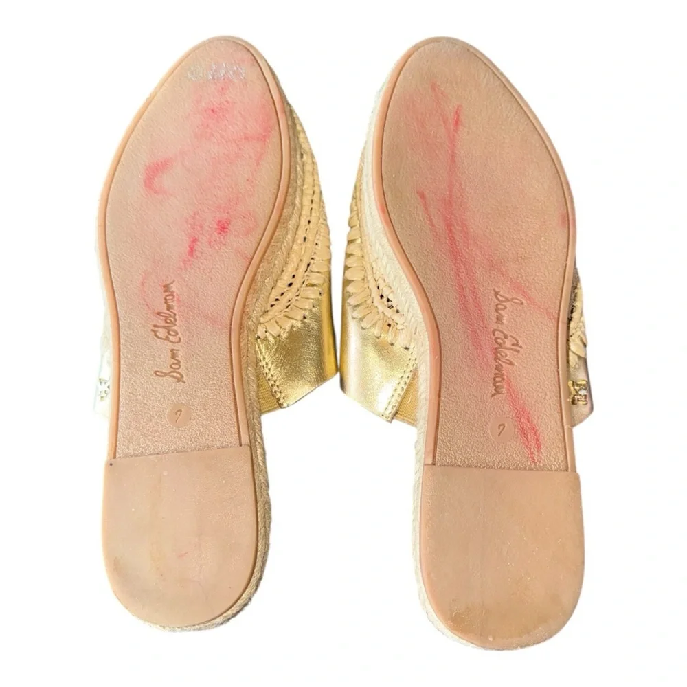 Sam Edelman Austin Mule in Gold Metallic Leather 7 - Picture 12 of 13